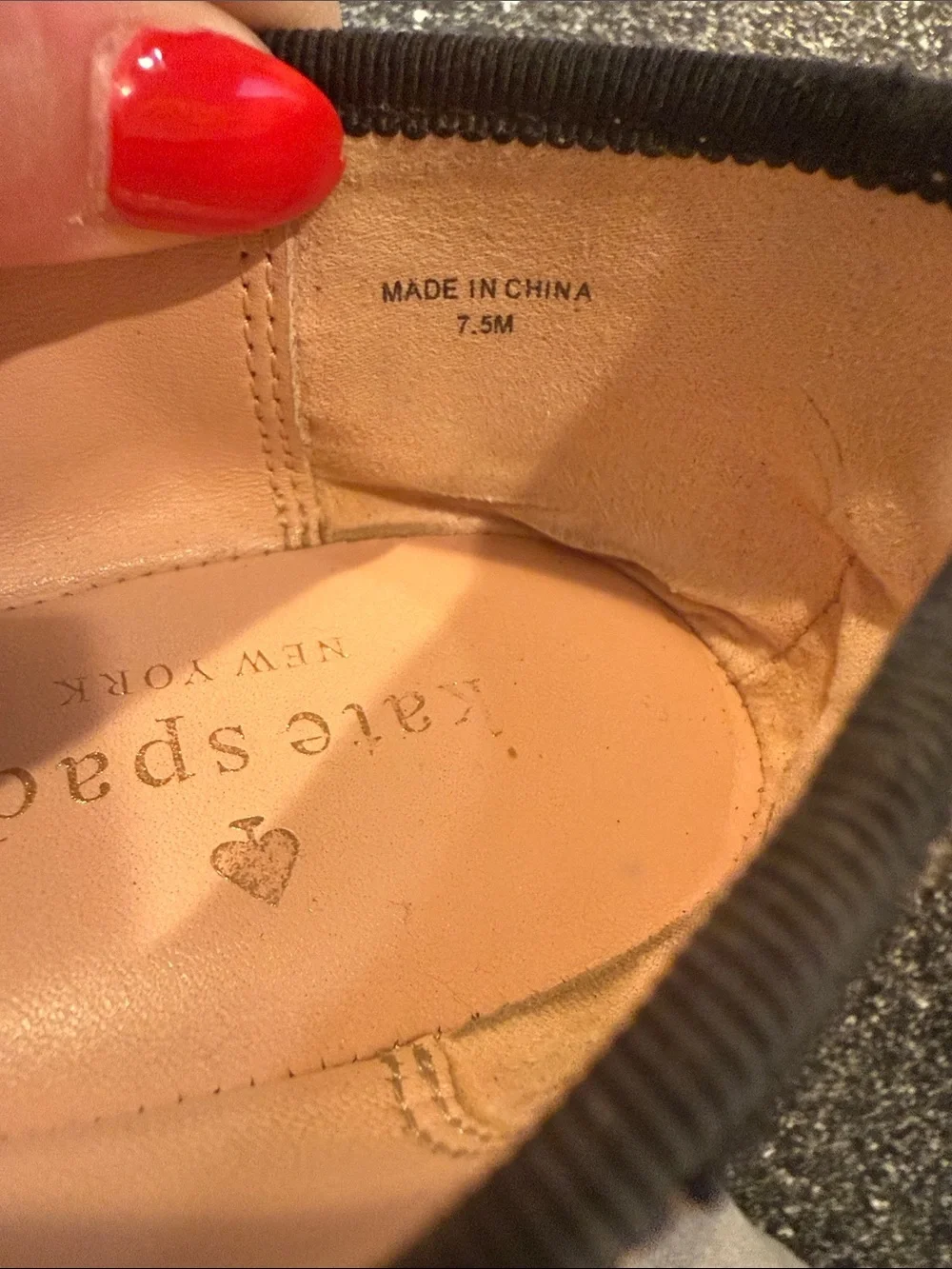 Women’s kate spade Leopard-Print Ballet Flats with Black Bow and Logo - size 7.5
